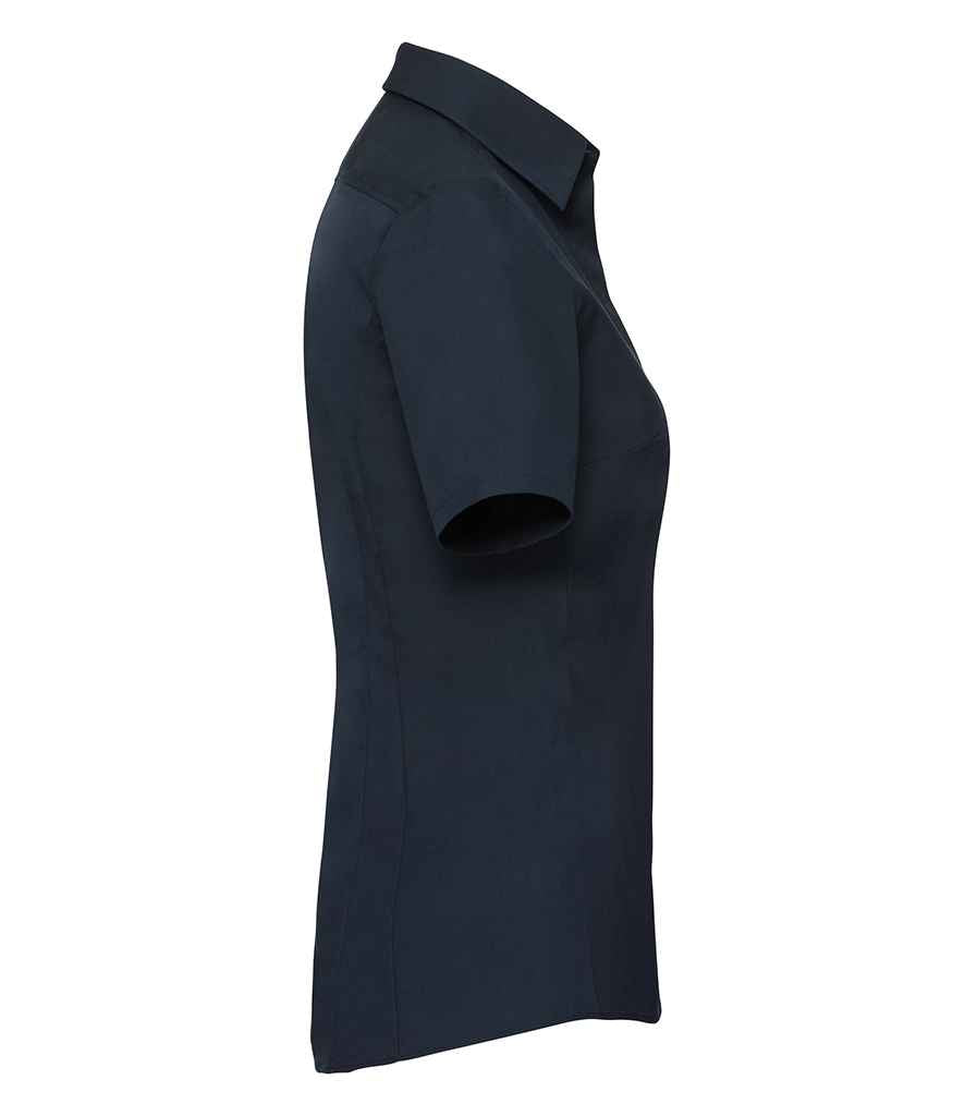 Russell Collection Ladies Short Sleeve Ultimate Stretch Shirt in by Russell — Custom branded clothing by Print Press, featuring premium embroidery produced in our specialist print lab in the UK.