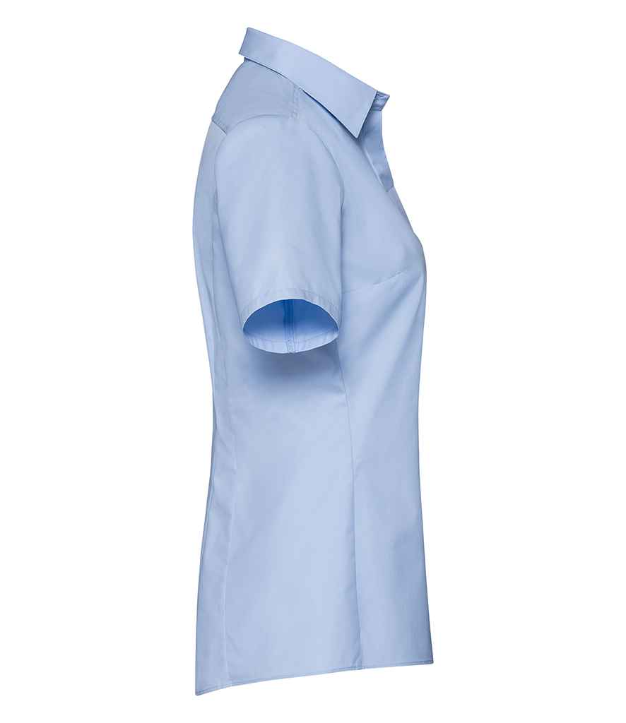 Russell Collection Ladies Short Sleeve Ultimate Stretch Shirt in by Russell — Custom branded clothing by Print Press, featuring premium embroidery produced in our specialist print lab in the UK.
