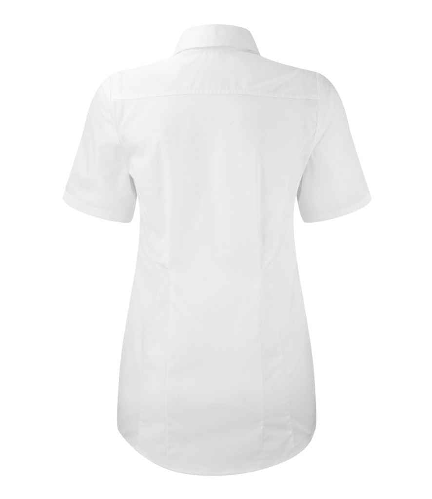 Russell Collection Ladies Short Sleeve Ultimate Stretch Shirt in by Russell — Custom branded clothing by Print Press, featuring premium embroidery produced in our specialist print lab in the UK.