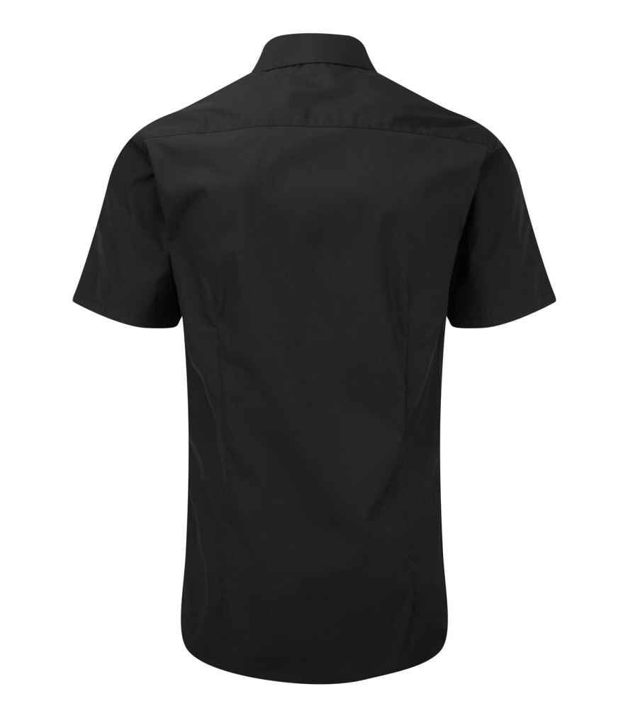 Russell Collection Ultimate Short Sleeve Stretch Shirt in by Russell — Custom branded clothing by Print Press, featuring premium embroidery produced in our specialist print lab in the UK.