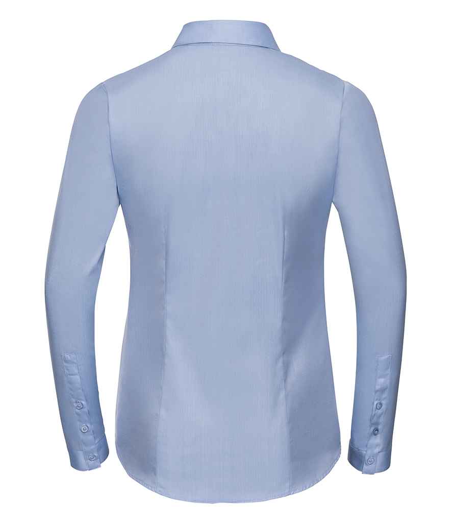 Russell Collection Ladies Long Sleeve Herringbone Shirt in by Russell — Custom branded clothing by Print Press, featuring premium embroidery produced in our specialist print lab in the UK.