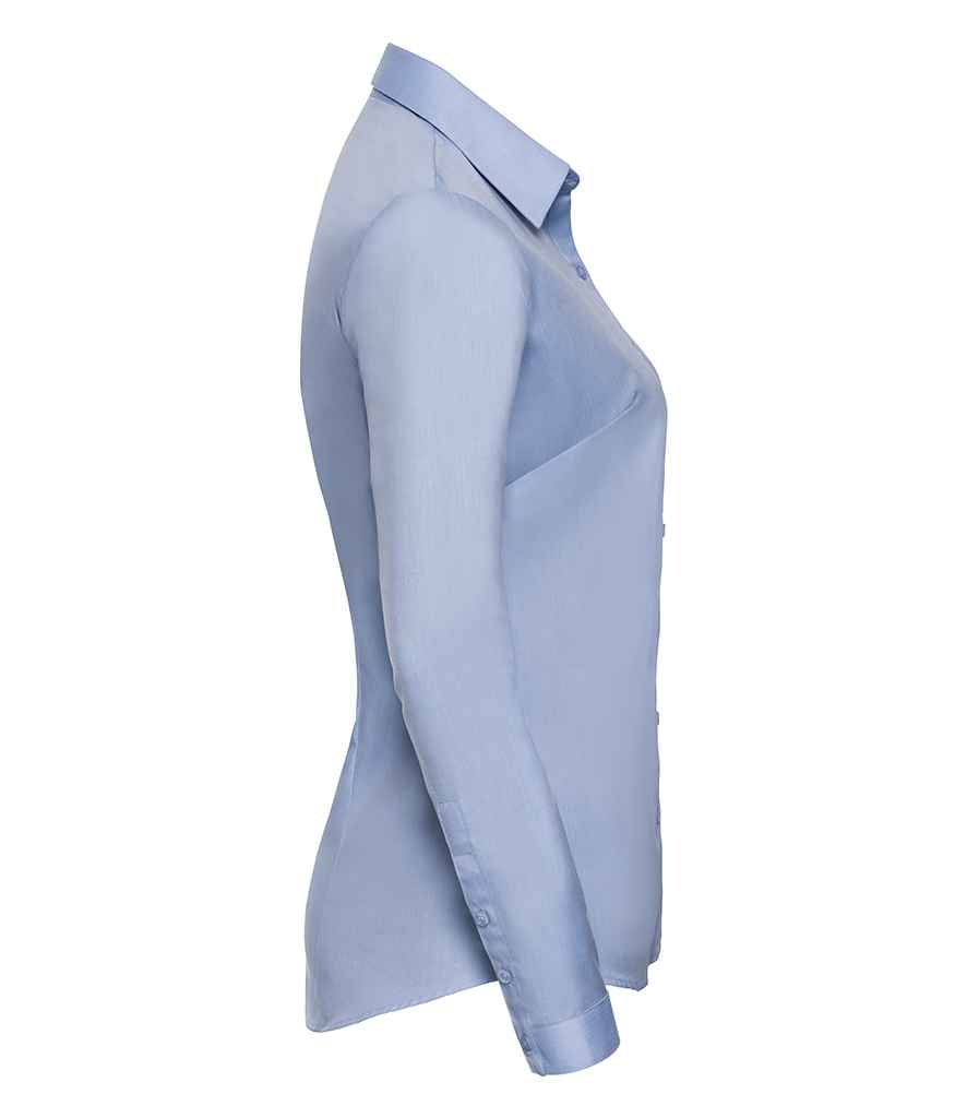 Russell Collection Ladies Long Sleeve Herringbone Shirt in by Russell — Custom branded clothing by Print Press, featuring premium embroidery produced in our specialist print lab in the UK.