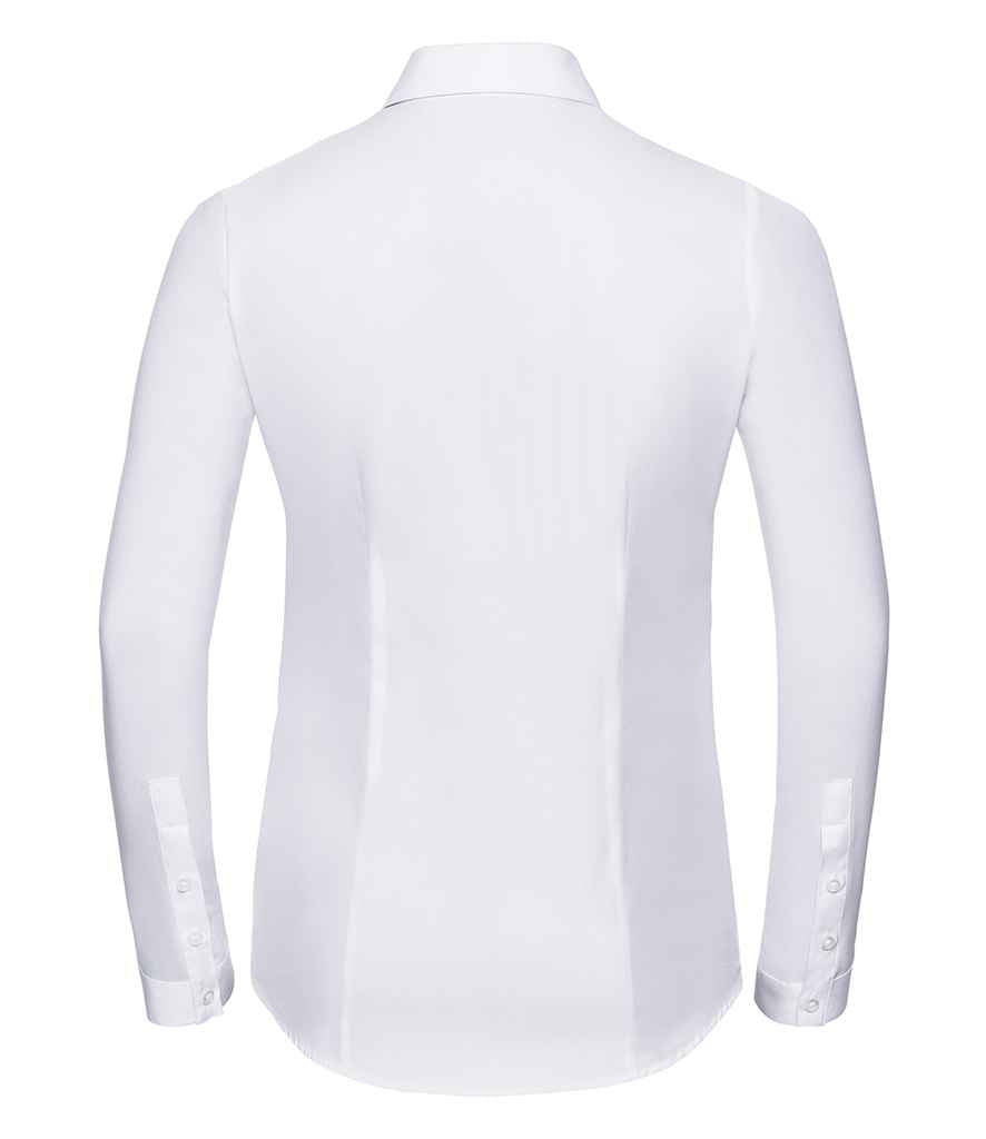 Russell Collection Ladies Long Sleeve Herringbone Shirt in by Russell — Custom branded clothing by Print Press, featuring premium embroidery produced in our specialist print lab in the UK.