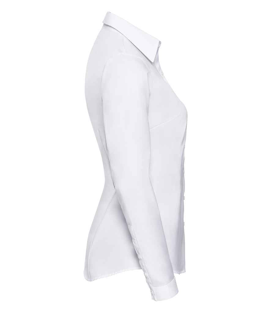 Russell Collection Ladies Long Sleeve Herringbone Shirt in by Russell — Custom branded clothing by Print Press, featuring premium embroidery produced in our specialist print lab in the UK.
