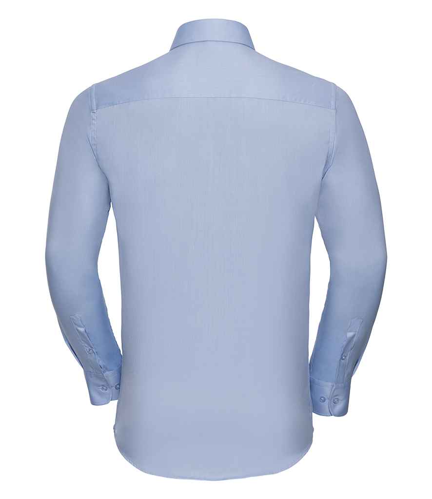 Russell Collection Long Sleeve Herringbone Shirt in by Russell — Custom branded clothing by Print Press, featuring premium embroidery produced in our specialist print lab in the UK.