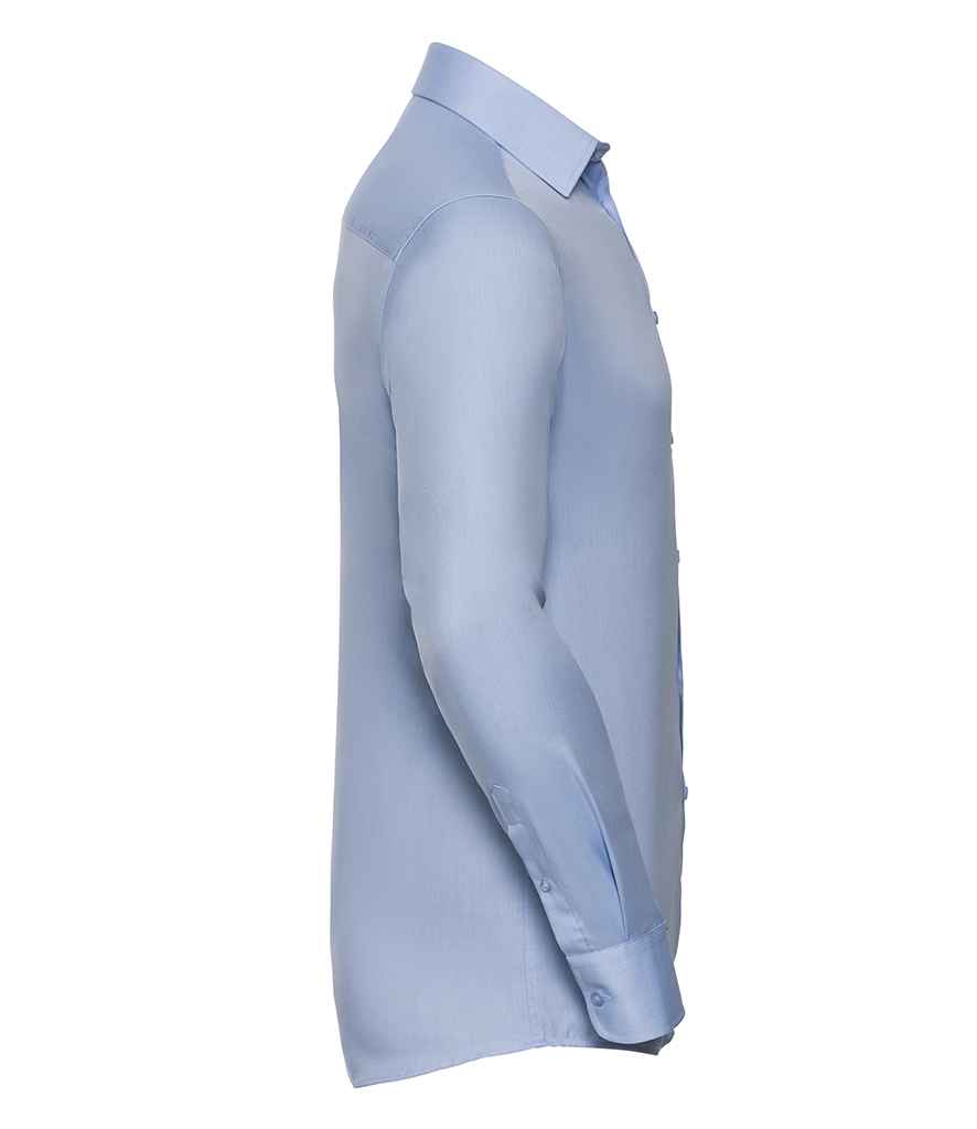 Russell Collection Long Sleeve Herringbone Shirt in by Russell — Custom branded clothing by Print Press, featuring premium embroidery produced in our specialist print lab in the UK.