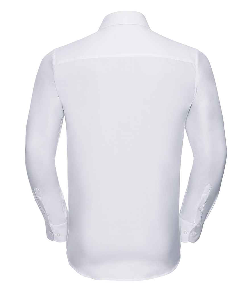 Russell Collection Long Sleeve Herringbone Shirt in by Russell — Custom branded clothing by Print Press, featuring premium embroidery produced in our specialist print lab in the UK.