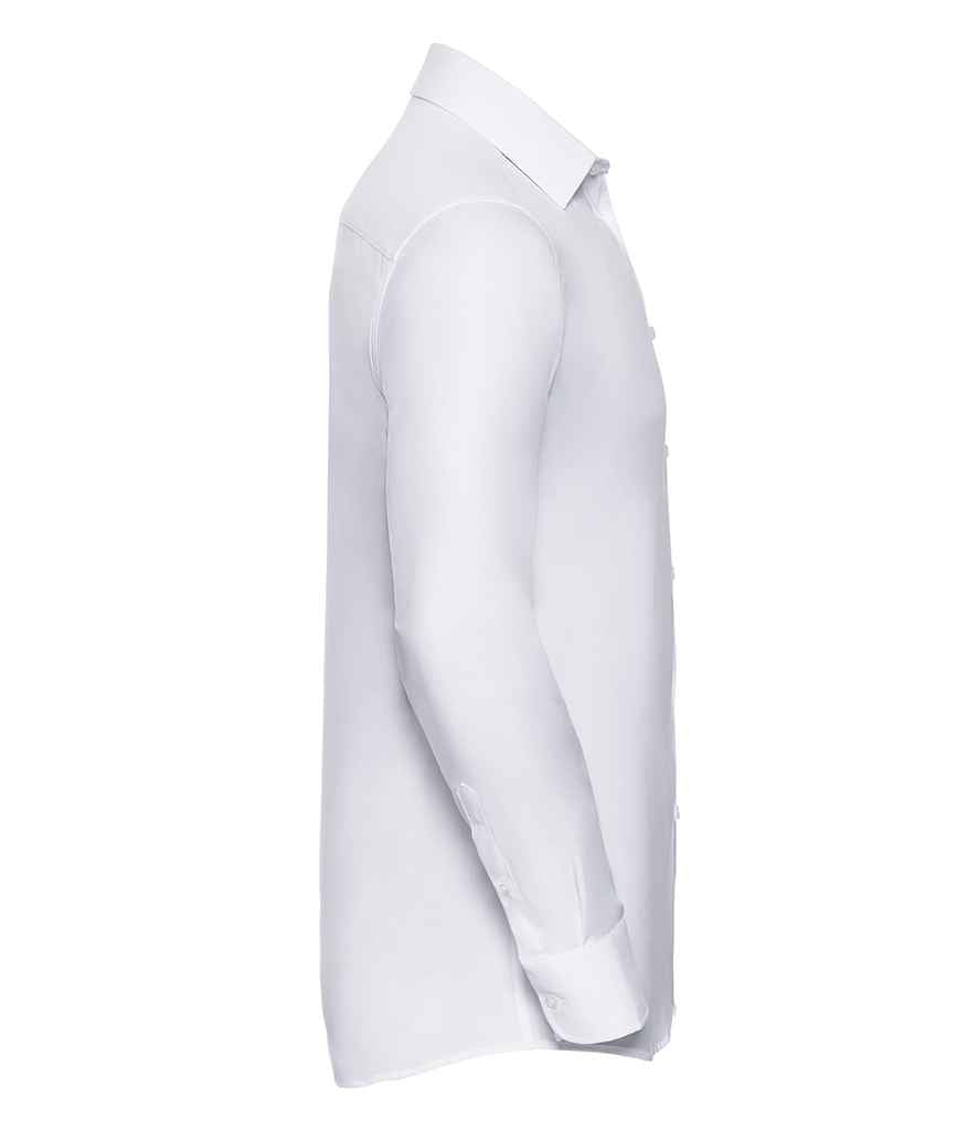 Russell Collection Long Sleeve Herringbone Shirt in by Russell — Custom branded clothing by Print Press, featuring premium embroidery produced in our specialist print lab in the UK.