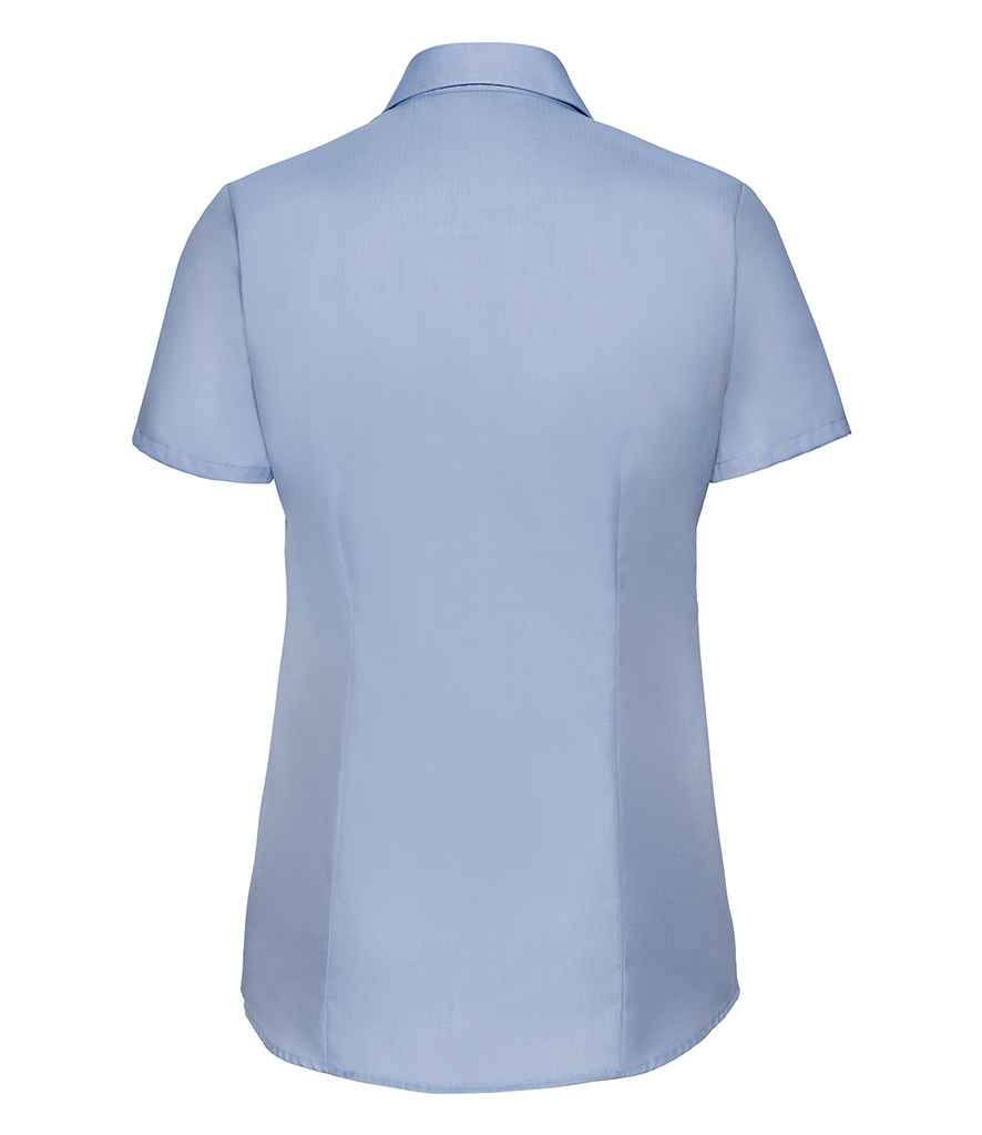 Russell Collection Ladies Short Sleeve Herringbone Shirt in by Russell — Custom branded clothing by Print Press, featuring premium embroidery produced in our specialist print lab in the UK.