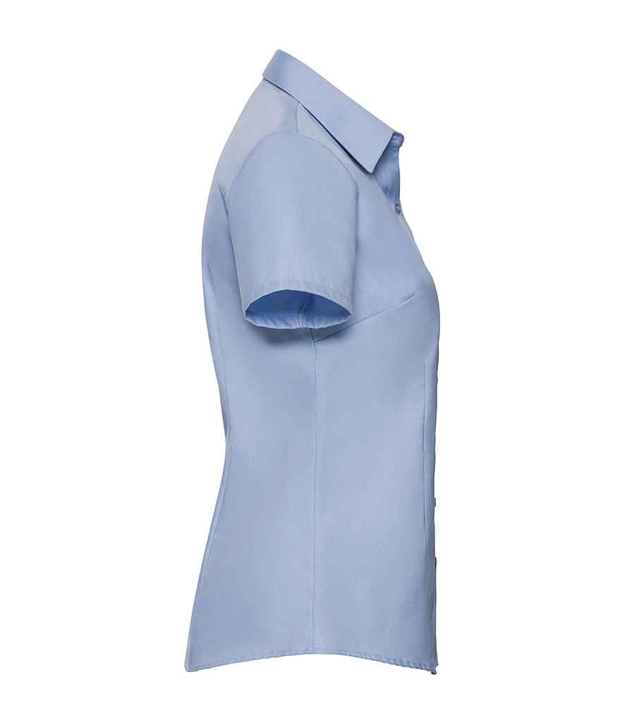 Russell Collection Ladies Short Sleeve Herringbone Shirt in by Russell — Custom branded clothing by Print Press, featuring premium embroidery produced in our specialist print lab in the UK.