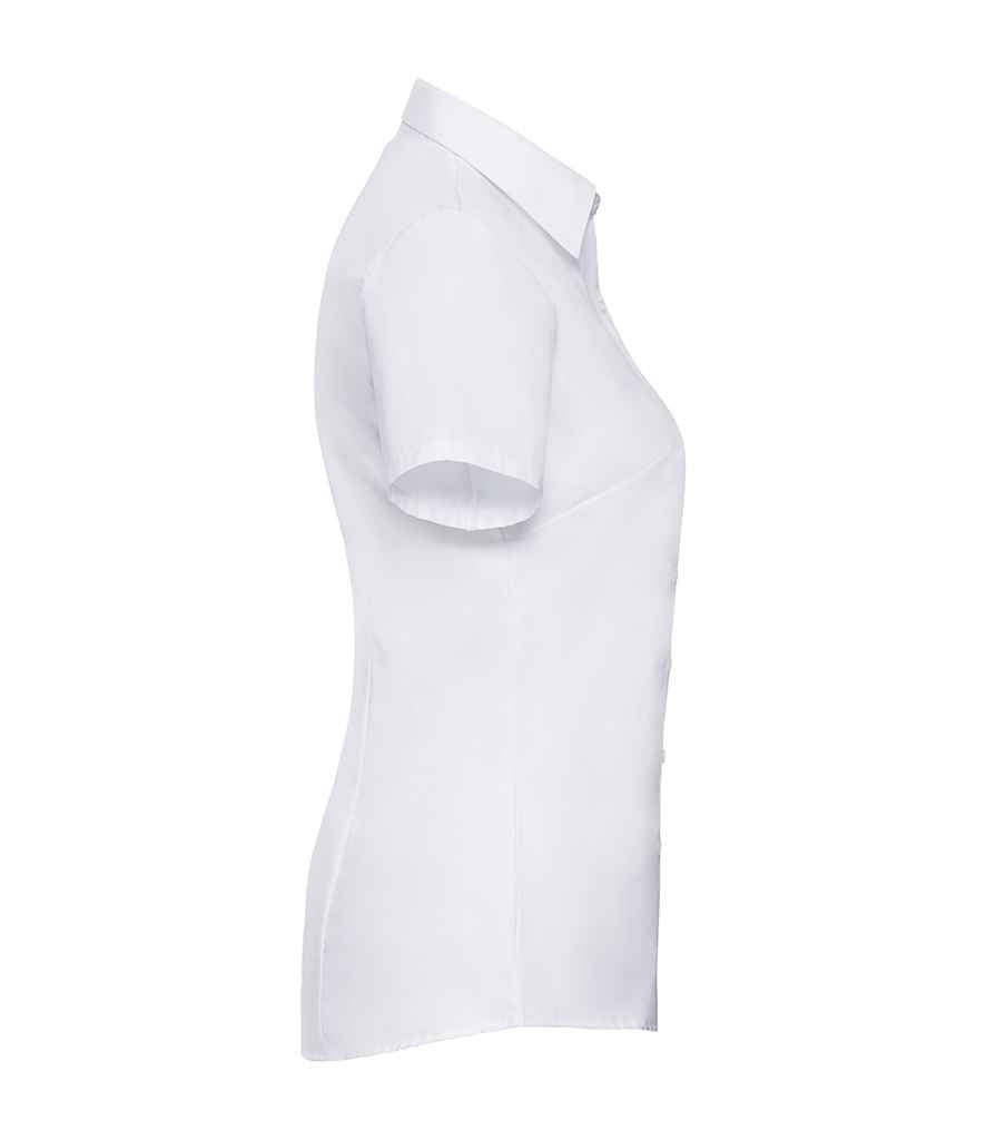 Russell Collection Ladies Short Sleeve Herringbone Shirt in by Russell — Custom branded clothing by Print Press, featuring premium embroidery produced in our specialist print lab in the UK.