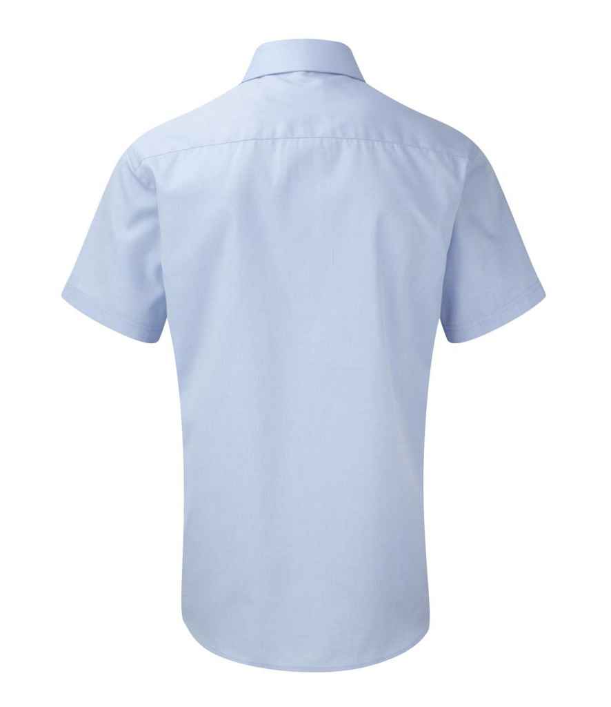 Russell Collection Short Sleeve Herringbone Shirt in by Russell — Custom branded clothing by Print Press, featuring premium embroidery produced in our specialist print lab in the UK.