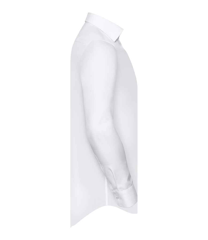 Russell Collection Long Sleeve Contrast Herringbone Shirt in by Russell — Custom branded clothing by Print Press, featuring premium embroidery produced in our specialist print lab in the UK.