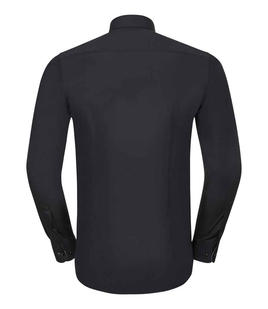 Russell Collection Long Sleeve Contrast Ultimate Stretch Shirt in by Russell — Custom branded clothing by Print Press, featuring premium embroidery produced in our specialist print lab in the UK.