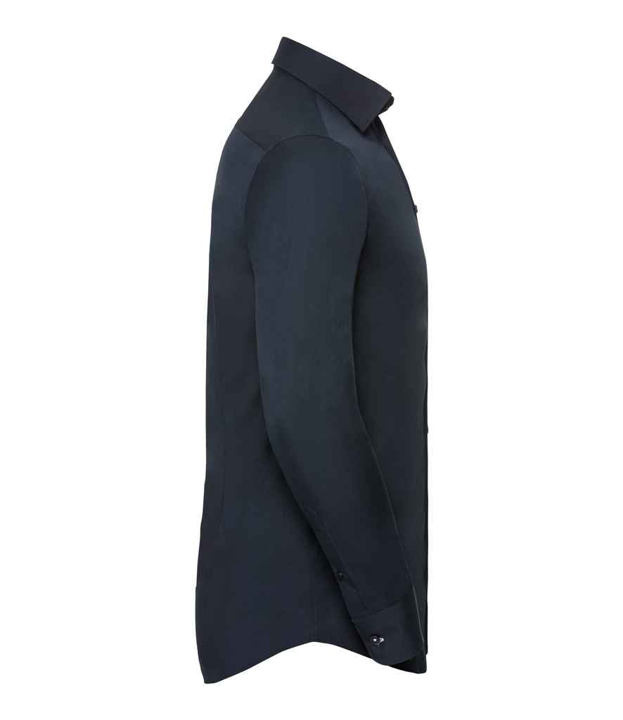 Russell Collection Long Sleeve Contrast Ultimate Stretch Shirt in by Russell — Custom branded clothing by Print Press, featuring premium embroidery produced in our specialist print lab in the UK.