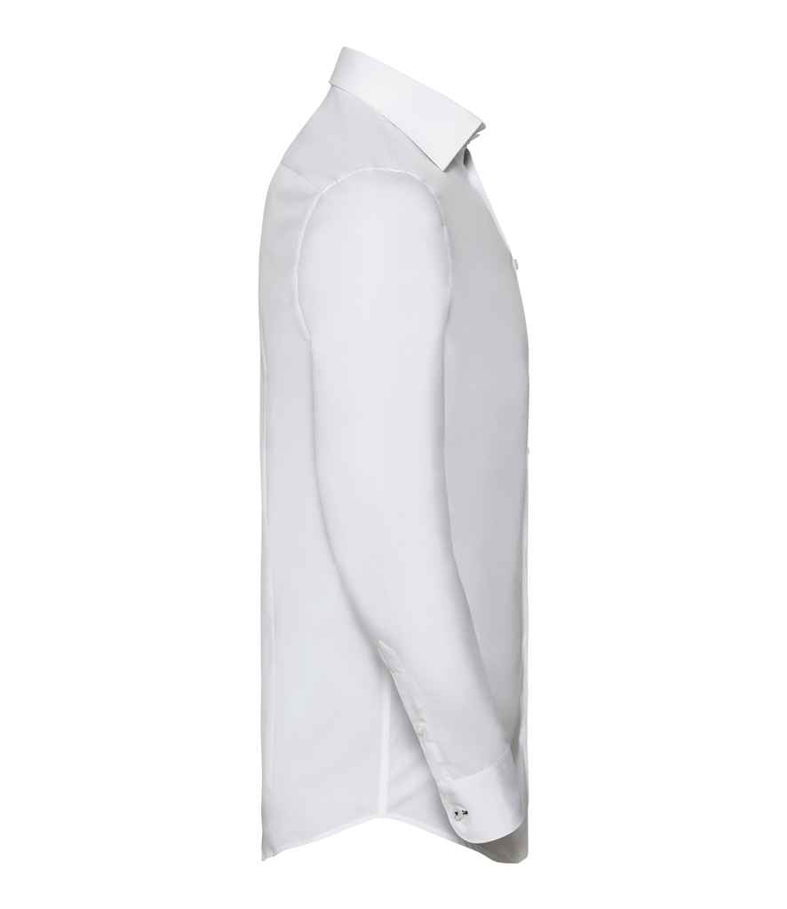 Russell Collection Long Sleeve Contrast Ultimate Stretch Shirt in by Russell — Custom branded clothing by Print Press, featuring premium embroidery produced in our specialist print lab in the UK.