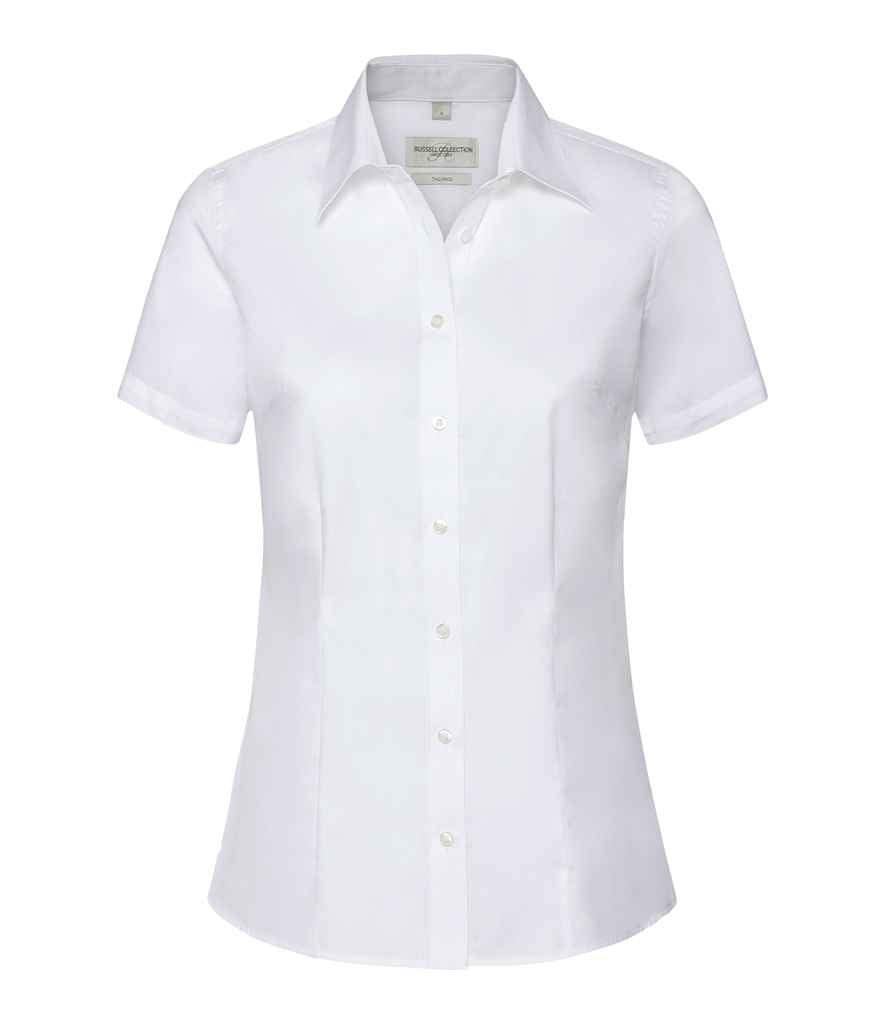 Russell Collection Ladies Short Sleeve Tailored Coolmax® Shirt in by Russell — Custom branded clothing by Print Press, featuring premium embroidery produced in our specialist print lab in the UK.