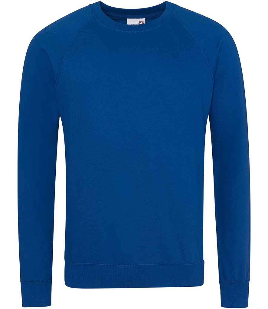 AWDis Academy Raglan Sweatshirt in Royal Blue by AWDis Academy — Custom branded clothing by Print Press, featuring premium embroidery produced in our specialist print lab in the UK.