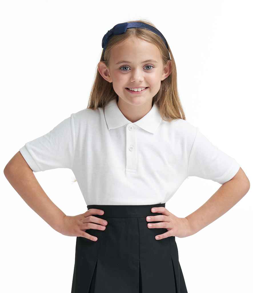 AWDis Academy Kids Piqué Polo Shirt in by AWDis Academy — Custom branded clothing by Print Press, featuring premium embroidery produced in our specialist print lab in the UK.