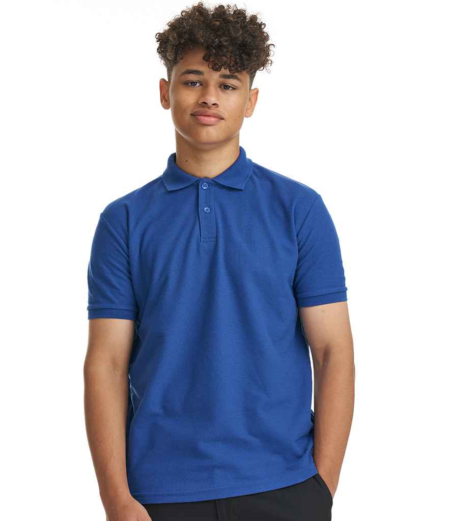AWDis Academy Piqué Polo Shirt in Royal Blue by AWDis Academy — Custom branded clothing by Print Press, featuring premium embroidery produced in our specialist print lab in the UK.