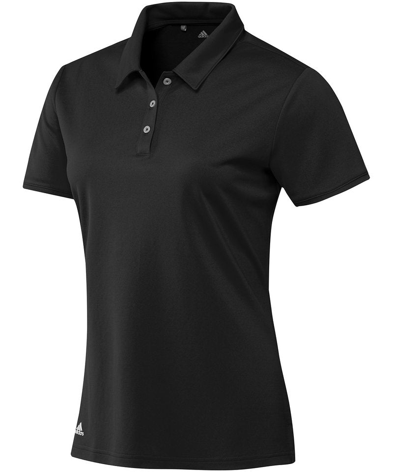 Women's Teamwear Polo in XS Black by Adidas — Custom branded clothing by Print Press, featuring premium embroidery produced in our specialist print lab in the UK.