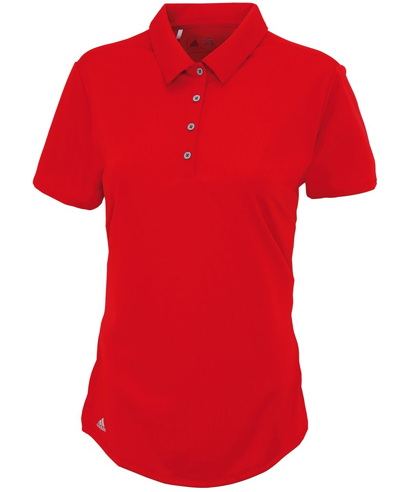 Women's Teamwear Polo in Power Red by Adidas — Custom branded clothing by Print Press, featuring premium embroidery produced in our specialist print lab in the UK.