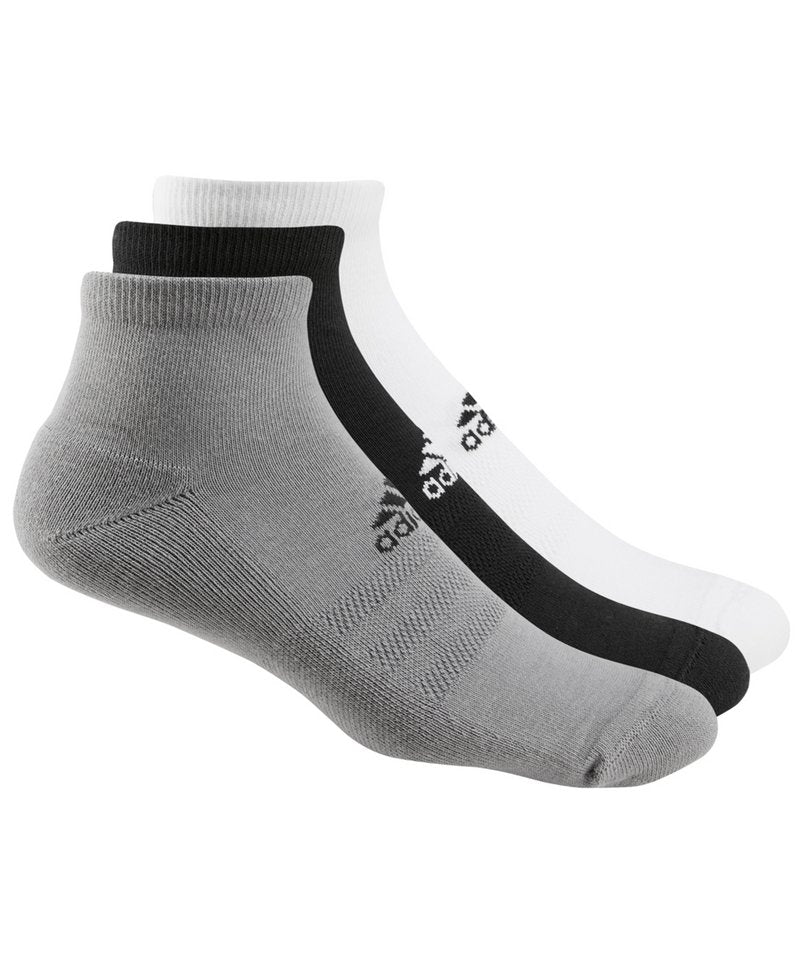 Adidas 3-Pack Golf Ankle Socks in Black White Grey by Adidas — Custom branded clothing by Print Press, featuring premium embroidery produced in our specialist print lab in the UK.