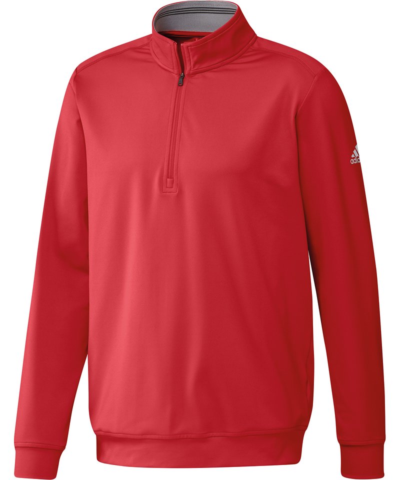 Classic Club ¼ Zip Sweater in Collegiate Red by Adidas — Custom branded clothing by Print Press, featuring premium embroidery produced in our specialist print lab in the UK.