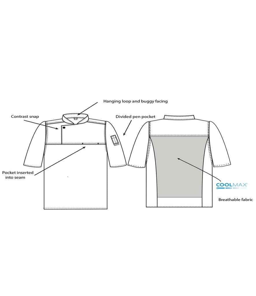 AFD Short Sleeve Chef's Tunic in by AFD — Custom branded clothing by Print Press, featuring premium embroidery produced in our specialist print lab in the UK.