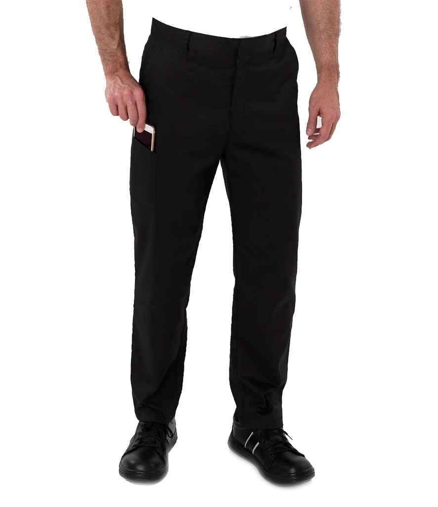 AFD Slim Fit Stretch Trousers in Black by AFD — Custom branded clothing by Print Press, featuring premium embroidery produced in our specialist print lab in the UK.