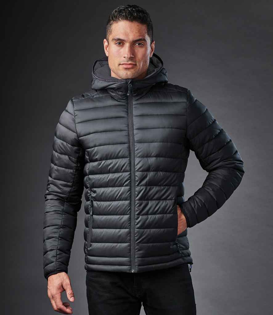 Stormtech Stavanger Thermal Padded Jacket in Black Graphite Grey by Stormtech — Custom branded clothing by Print Press, featuring premium embroidery produced in our specialist print lab in the UK.
