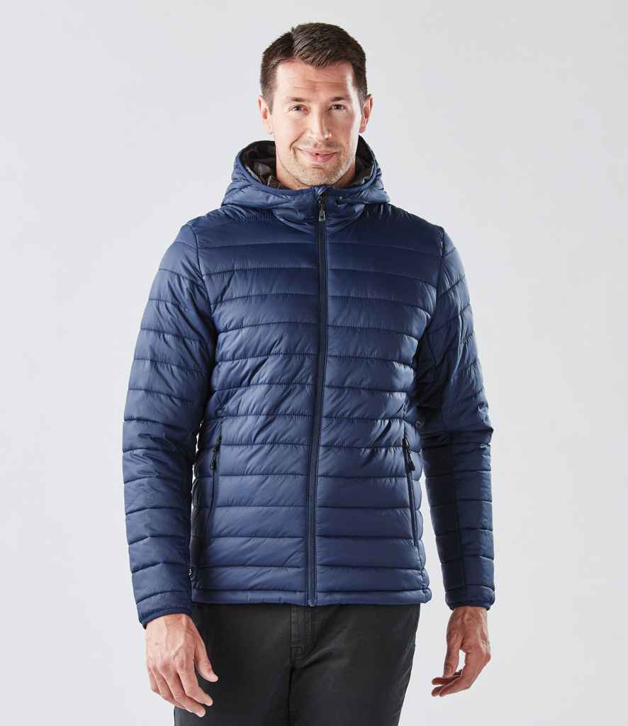 Stormtech Stavanger Thermal Padded Jacket in Navy Graphite Grey by Stormtech — Custom branded clothing by Print Press, featuring premium embroidery produced in our specialist print lab in the UK.
