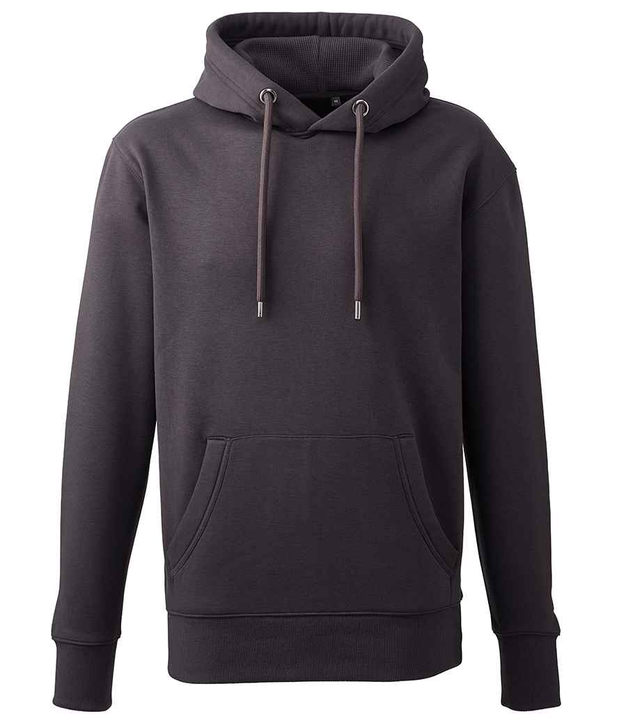 Anthem Organic Hoodie in Charcoal by Anthem — Custom branded clothing by Print Press, featuring premium embroidery produced in our specialist print lab in the UK.