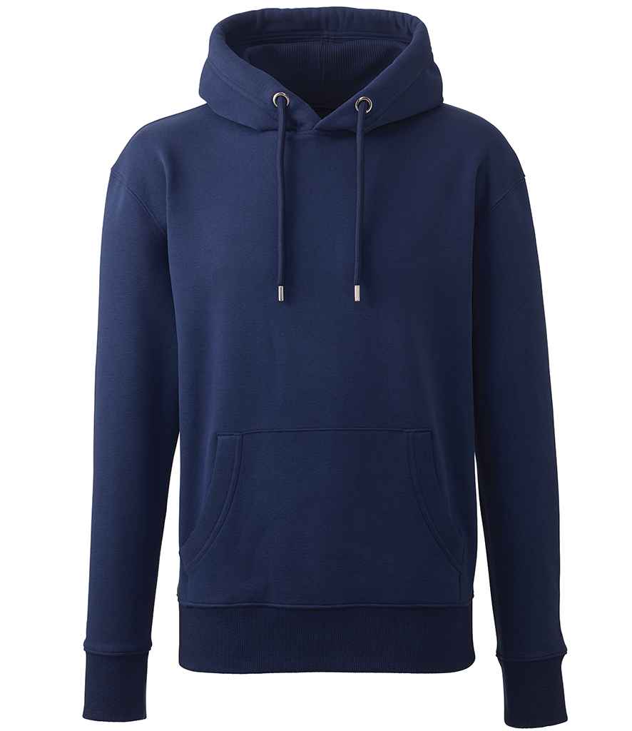 Anthem Organic Hoodie in Oxford Navy by Anthem — Custom branded clothing by Print Press, featuring premium embroidery produced in our specialist print lab in the UK.