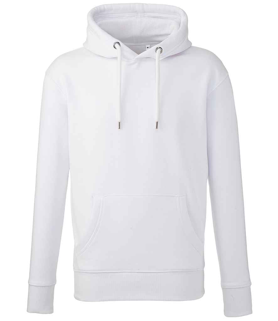 Anthem Organic Hoodie in White by Anthem — Custom branded clothing by Print Press, featuring premium embroidery produced in our specialist print lab in the UK.