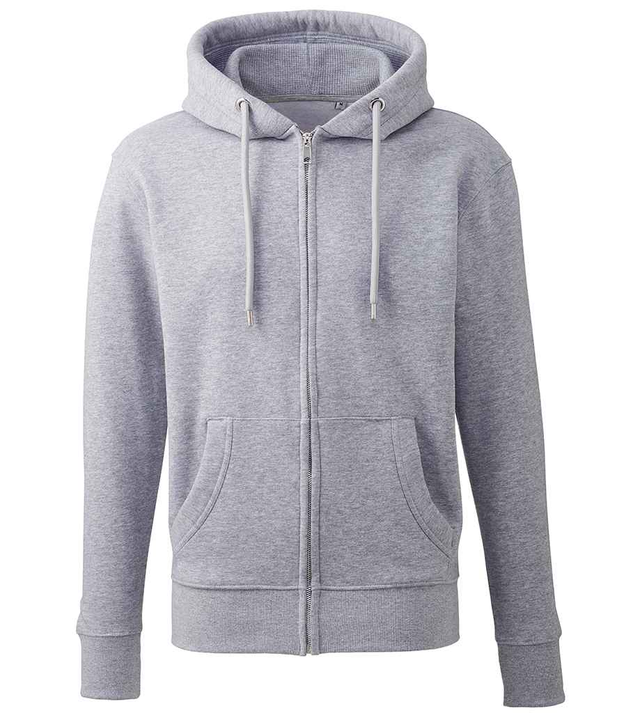 Anthem Organic Full Zip Hoodie in Grey Marl by Anthem — Custom branded clothing by Print Press, featuring premium embroidery produced in our specialist print lab in the UK.
