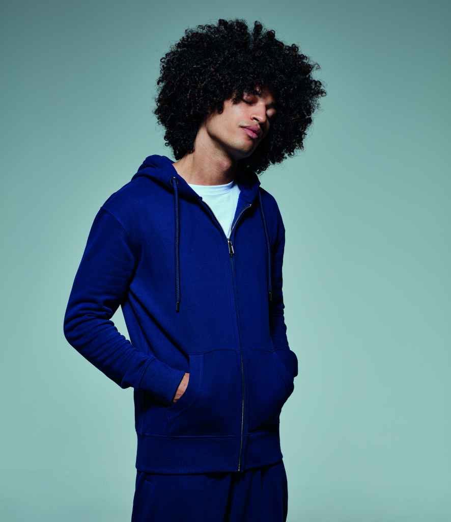 Anthem Organic Full Zip Hoodie in Navy by Anthem — Custom branded clothing by Print Press, featuring premium embroidery produced in our specialist print lab in the UK.