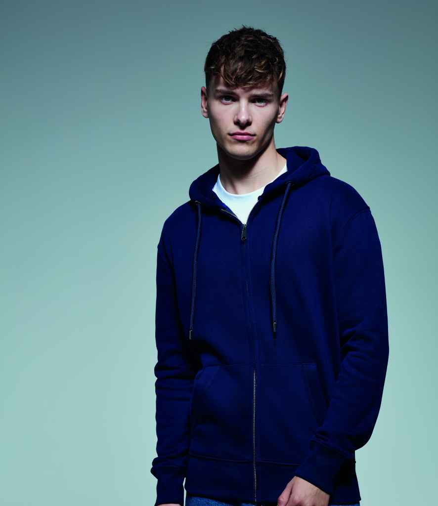Anthem Organic Full Zip Hoodie in Oxford Navy by Anthem — Custom branded clothing by Print Press, featuring premium embroidery produced in our specialist print lab in the UK.