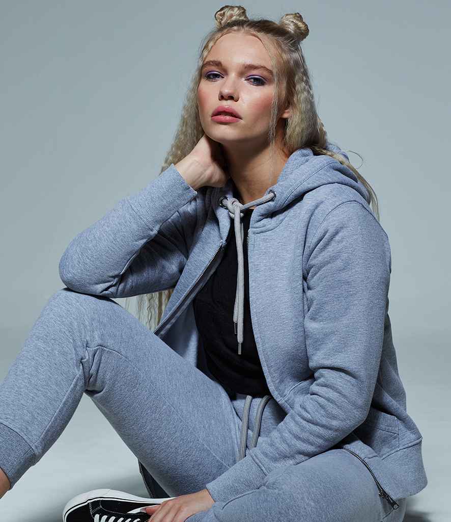 Anthem Ladies Organic Full Zip Hoodie in Grey Marl by Anthem — Custom branded clothing by Print Press, featuring premium embroidery produced in our specialist print lab in the UK.