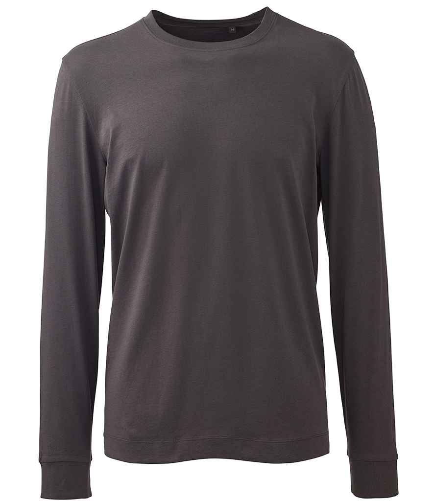 Anthem Organic Long Sleeve T-Shirt in Charcoal by Anthem — Custom branded clothing by Print Press, featuring premium embroidery produced in our specialist print lab in the UK.