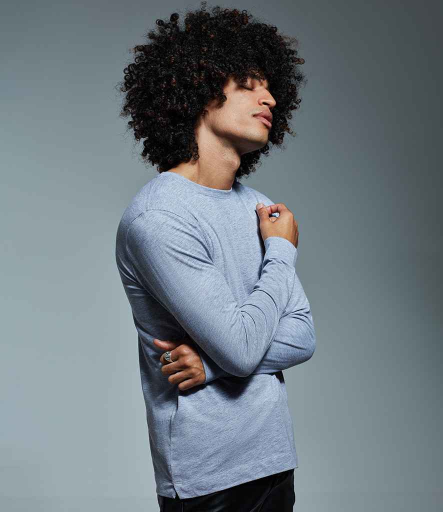 Anthem Organic Long Sleeve T-Shirt in Grey Marl by Anthem — Custom branded clothing by Print Press, featuring premium embroidery produced in our specialist print lab in the UK.