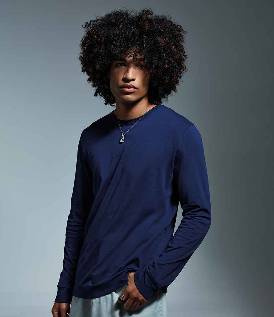 Anthem Organic Long Sleeve T-Shirt in Navy by Anthem — Custom branded clothing by Print Press, featuring premium embroidery produced in our specialist print lab in the UK.