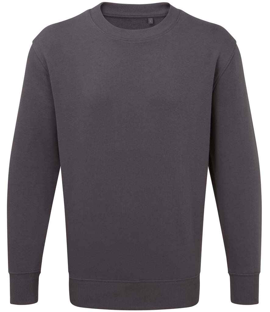 Anthem Organic Sweatshirt in Charcoal by Anthem — Custom branded clothing by Print Press, featuring premium embroidery produced in our specialist print lab in the UK.