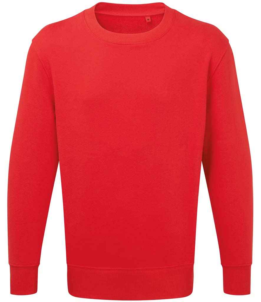 Anthem Organic Sweatshirt in Red by Anthem — Custom branded clothing by Print Press, featuring premium embroidery produced in our specialist print lab in the UK.