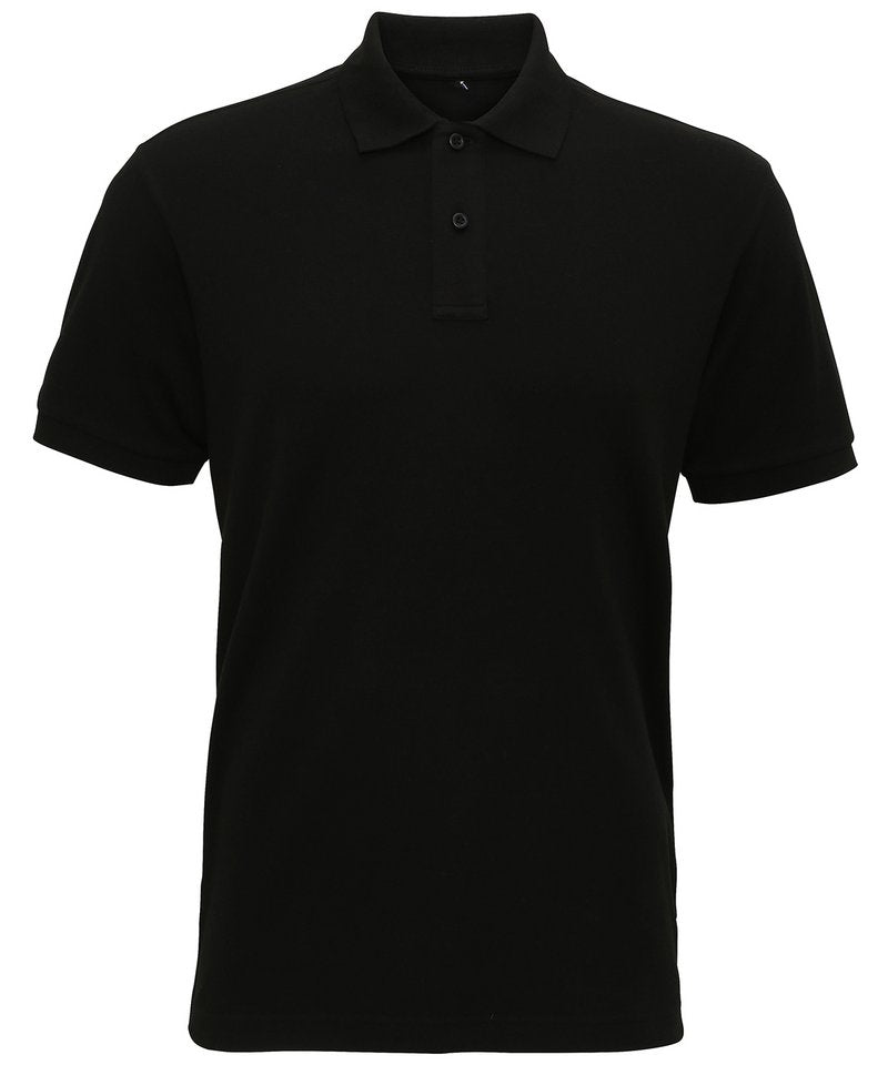 Men's Super Smooth Knit Polo in Black by Asquith & Fox — Custom branded clothing by Print Press, featuring premium embroidery produced in our specialist print lab in the UK.