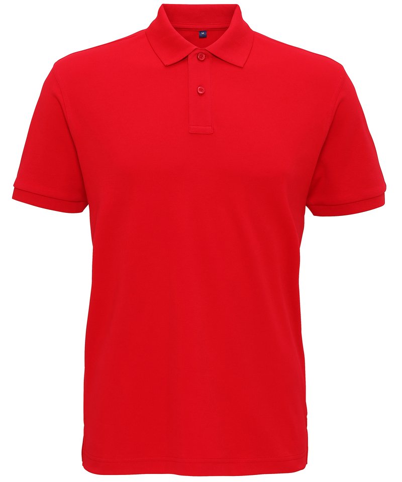 Men's Super Smooth Knit Polo in Cherry Red by Asquith & Fox — Custom branded clothing by Print Press, featuring premium embroidery produced in our specialist print lab in the UK.
