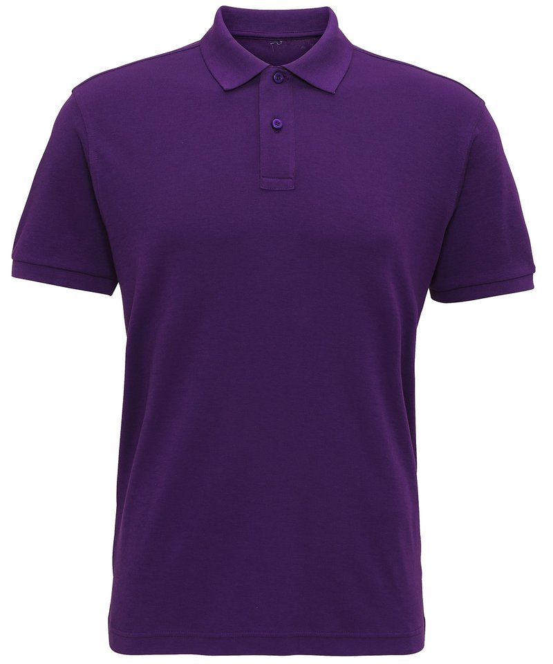 Men's Super Smooth Knit Polo in Purple by Asquith & Fox — Custom branded clothing by Print Press, featuring premium embroidery produced in our specialist print lab in the UK.