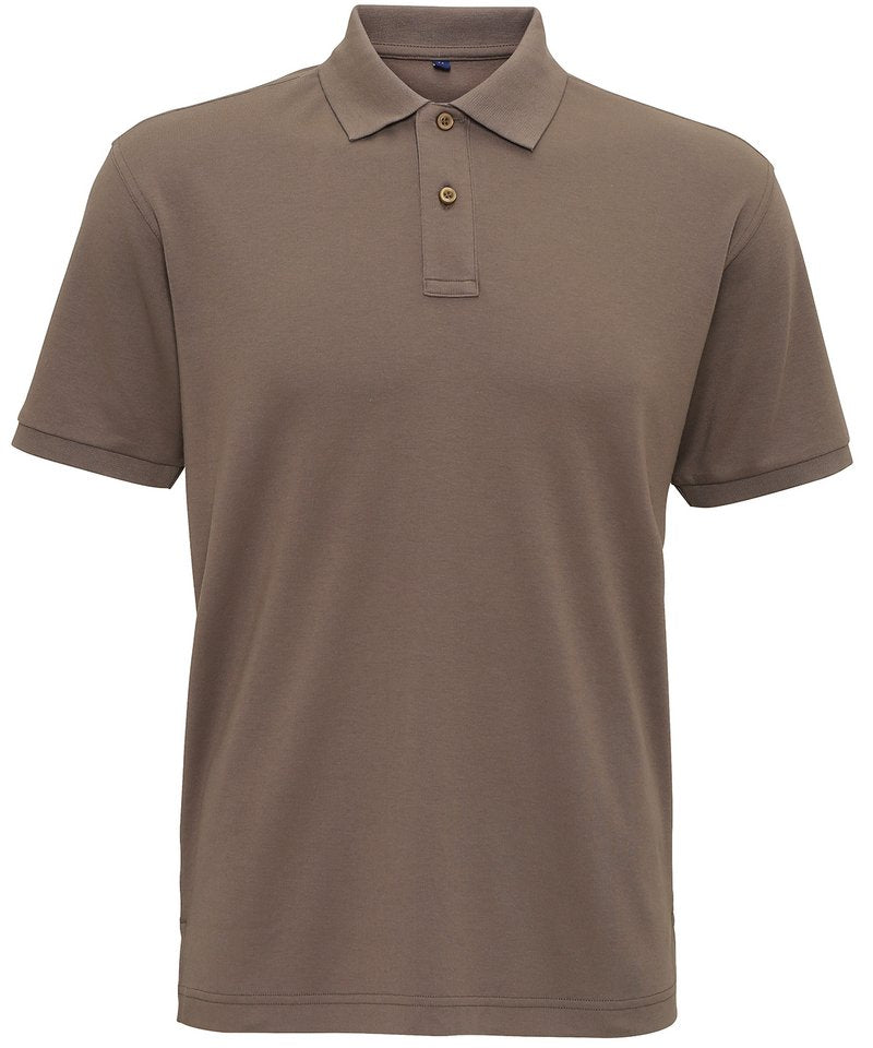 Men's Super Smooth Knit Polo in Slate by Asquith & Fox — Custom branded clothing by Print Press, featuring premium embroidery produced in our specialist print lab in the UK.