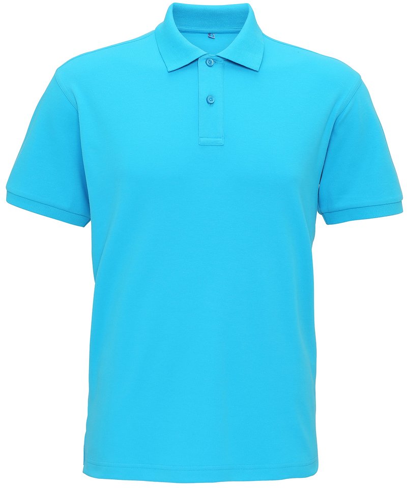 Men's Super Smooth Knit Polo in Turquoise by Asquith & Fox — Custom branded clothing by Print Press, featuring premium embroidery produced in our specialist print lab in the UK.