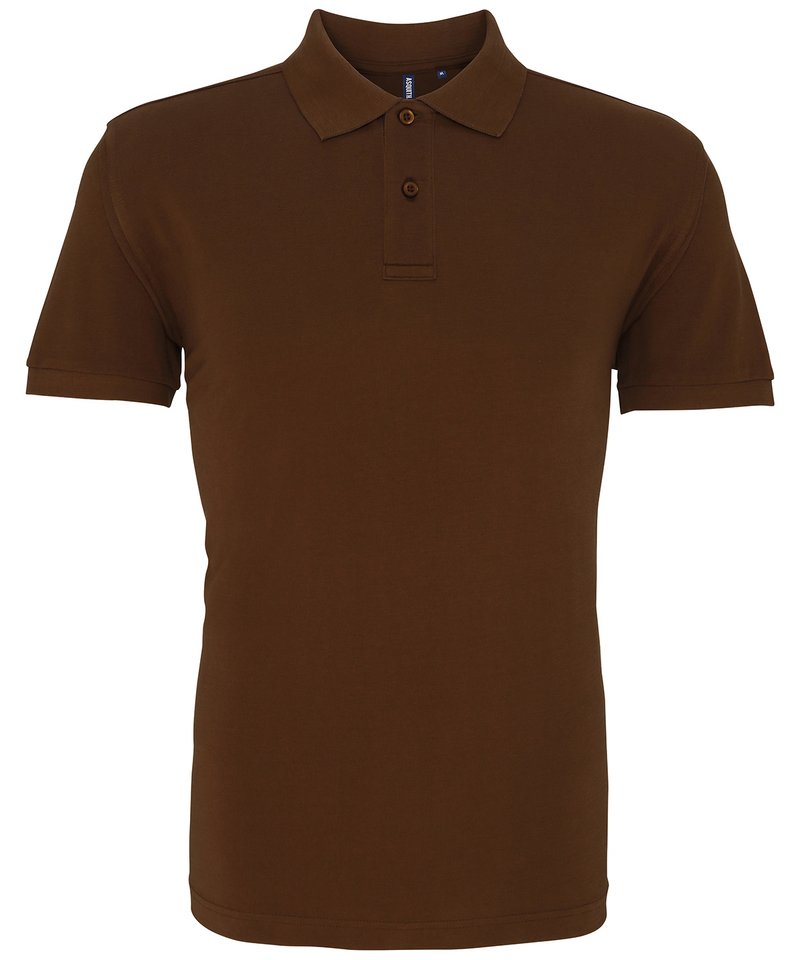 Men's Polo - (2nd Colours) in Milk Chocolate by Asquith & Fox — Custom branded clothing by Print Press, featuring premium embroidery produced in our specialist print lab in the UK.